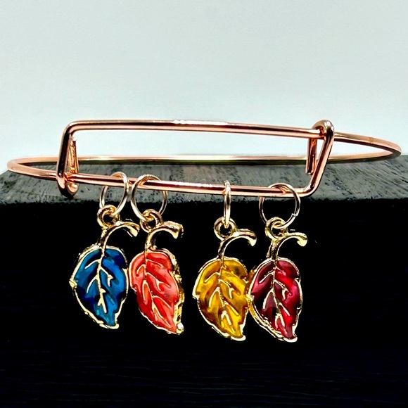 Handmade Fall Bangle Charm Bracelet! - Picture 3 of 5